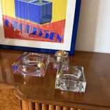 Hollywood regency glass smoking set, France 1970s