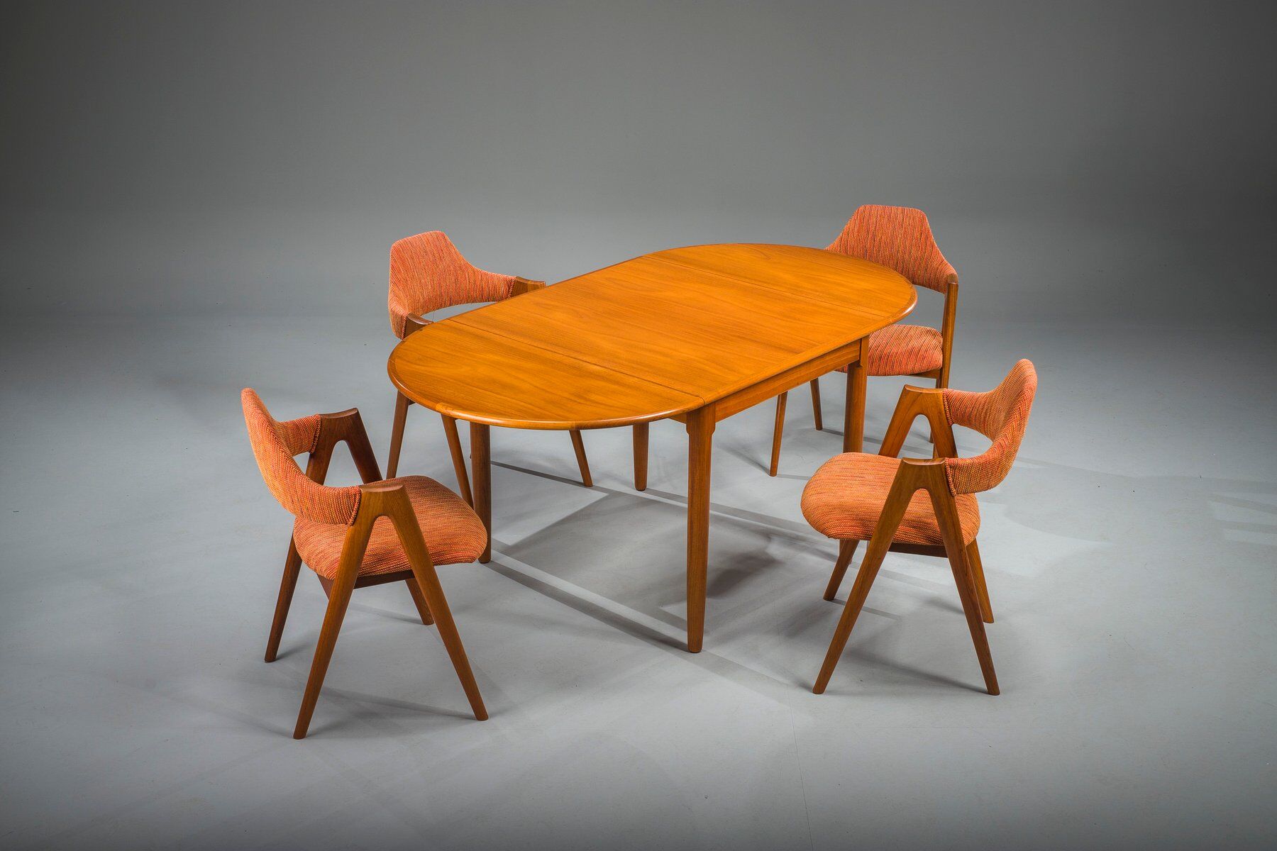 Chaises de salle à manger vintage danoises Compass par Kai Kristiansen, années 1960, lot de 4