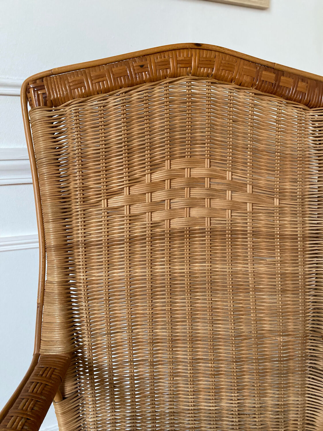Vintage adult rattan armchair