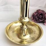 Gilded copper table candle holder with Victorian style nineteenth century