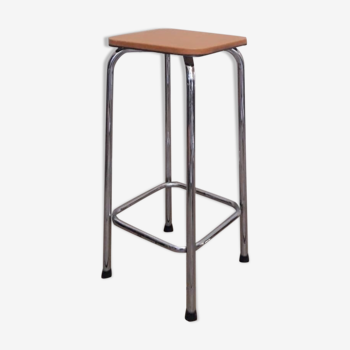 High chrome and skaï stool
