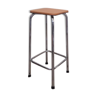 Tabouret haut chrome et skaï