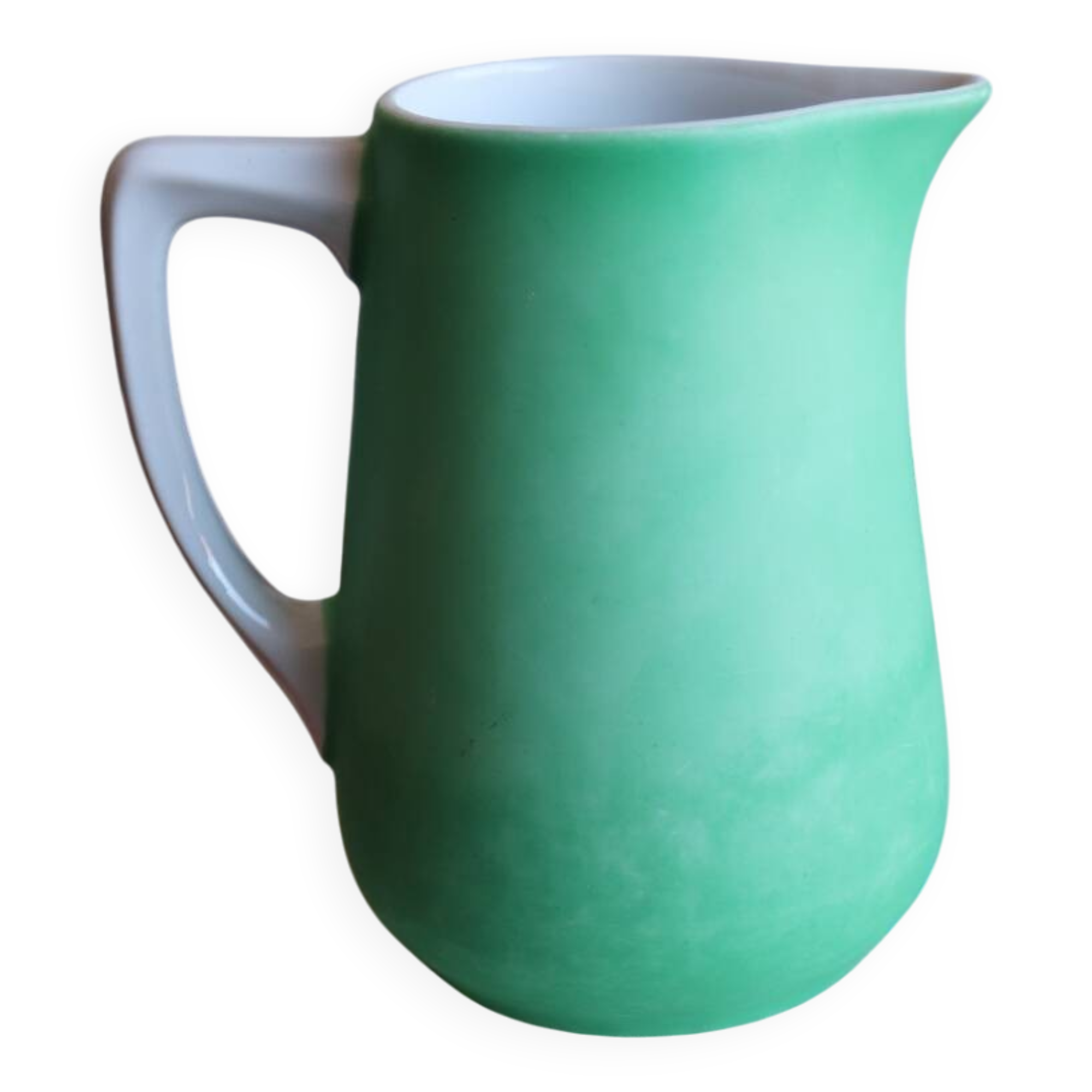 Bavarian porcelain matte green milk jug