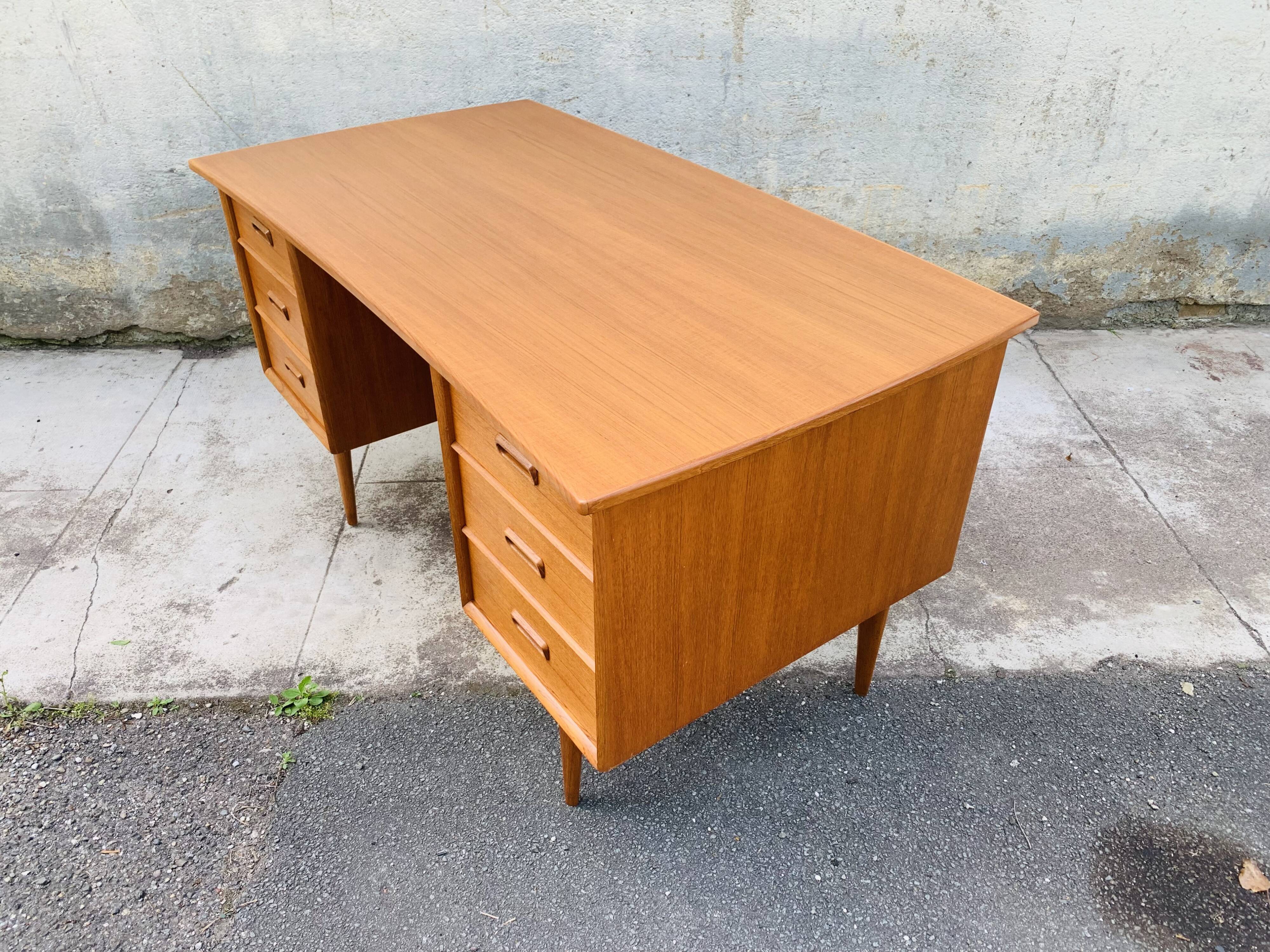 Scandinavian double-sided teak office 60s