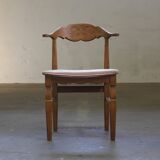 Vintage 60s set of 6 solid oak Danish design dining room chairs, Kjærnulf style