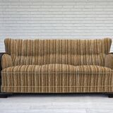 1960s, Danish 3-seater sofa, original, brown furniture wool, beech wood.