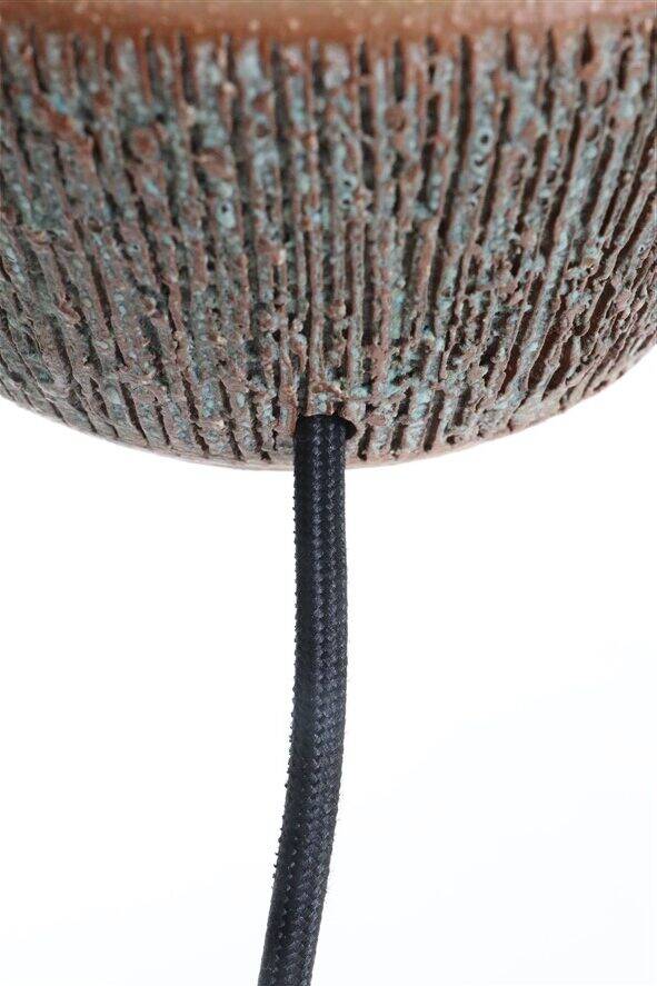 Handmade Søholm / Einar Johansen ceramic table lamp with jute lampshade / Mid-century Danish modern design / 1960s / 1970s