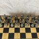 Leather and metal chess set