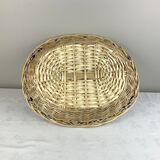 Oval wicker basket beige color