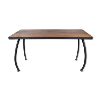 Wood and iron design coffee table