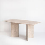 Table à manger en marbre travertin, Italie, années 90