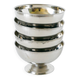 Set of 4 small stainless steel ice cream cups, Design, 1970, 9.5 X 5.5 cm