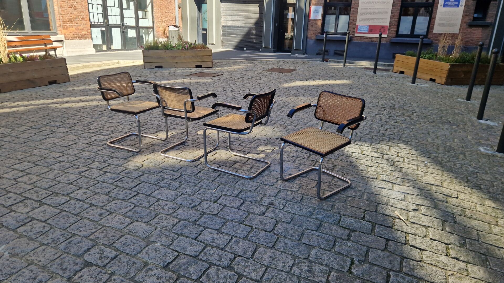 4 Cesca B64 armchairs by Marcel Breuer from the 1980s.