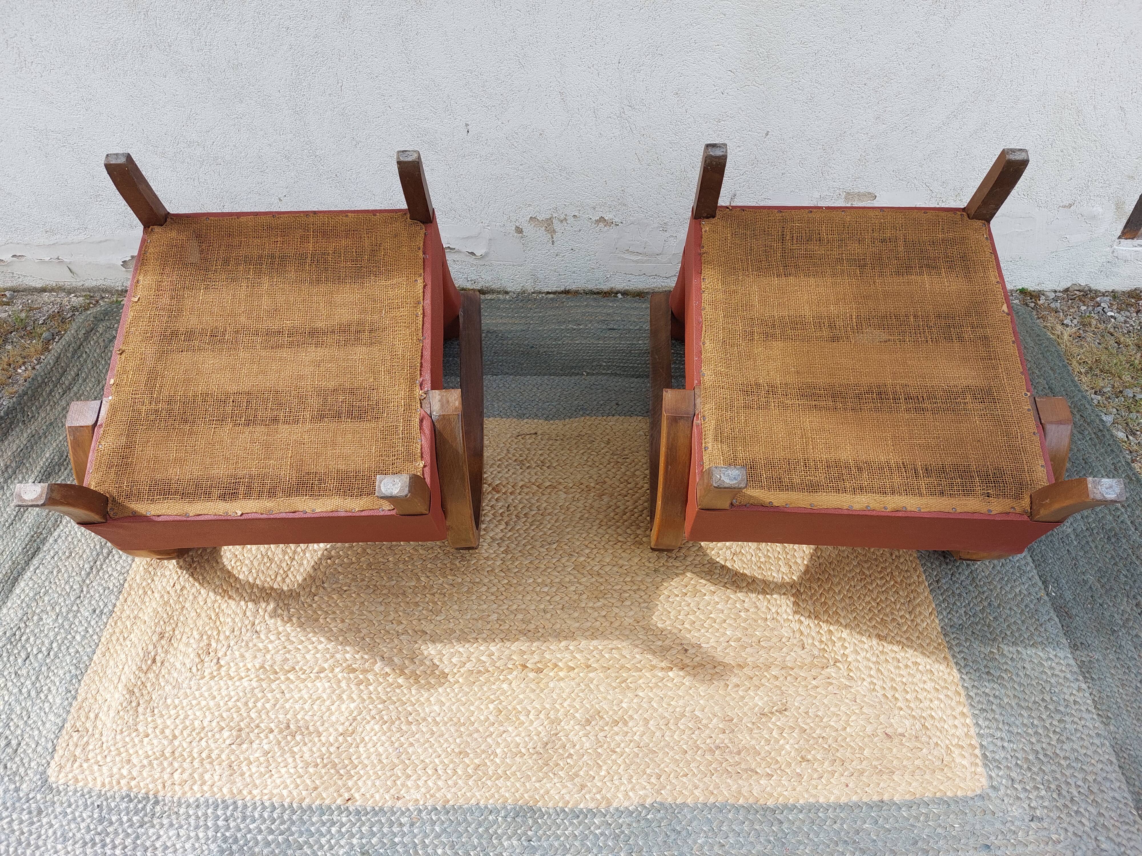 paire de fauteuils art déco, terracotta
