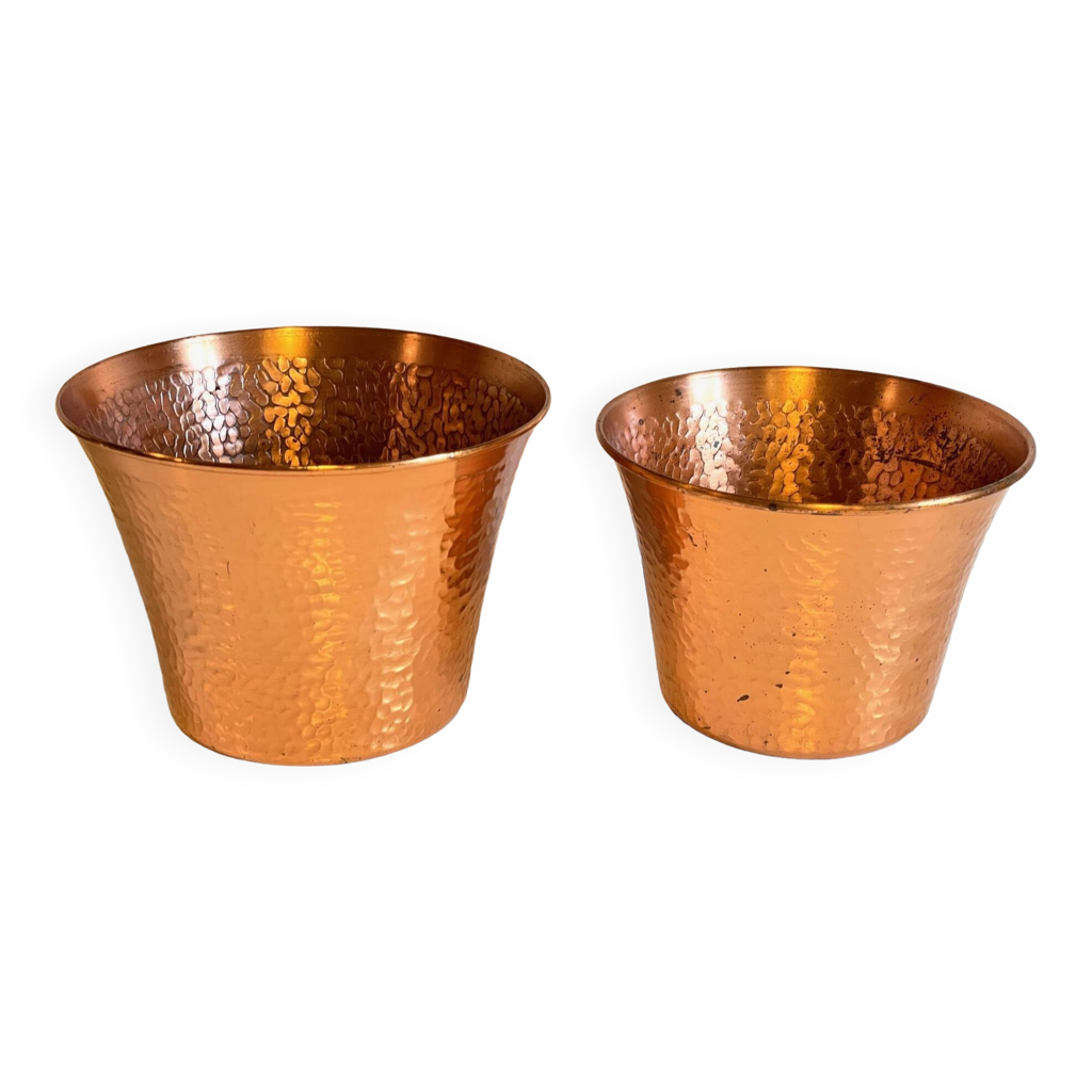 grand cache pot en cuivre et fer forgé Français