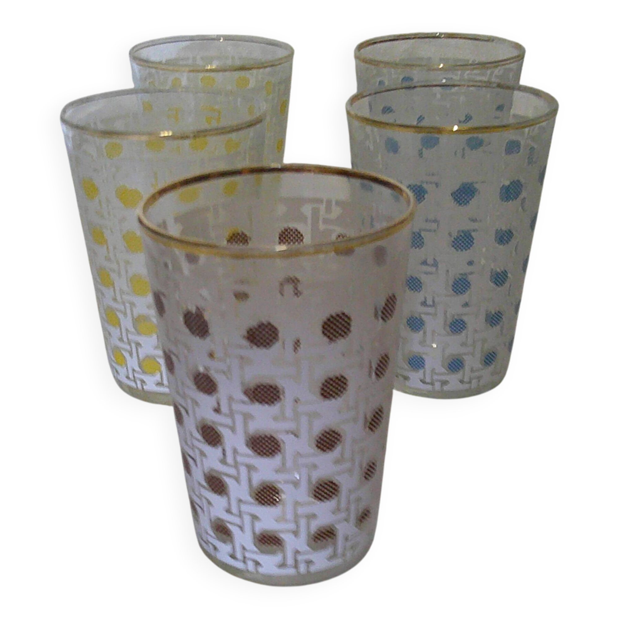 Set of 5 BVB orangeade glasses