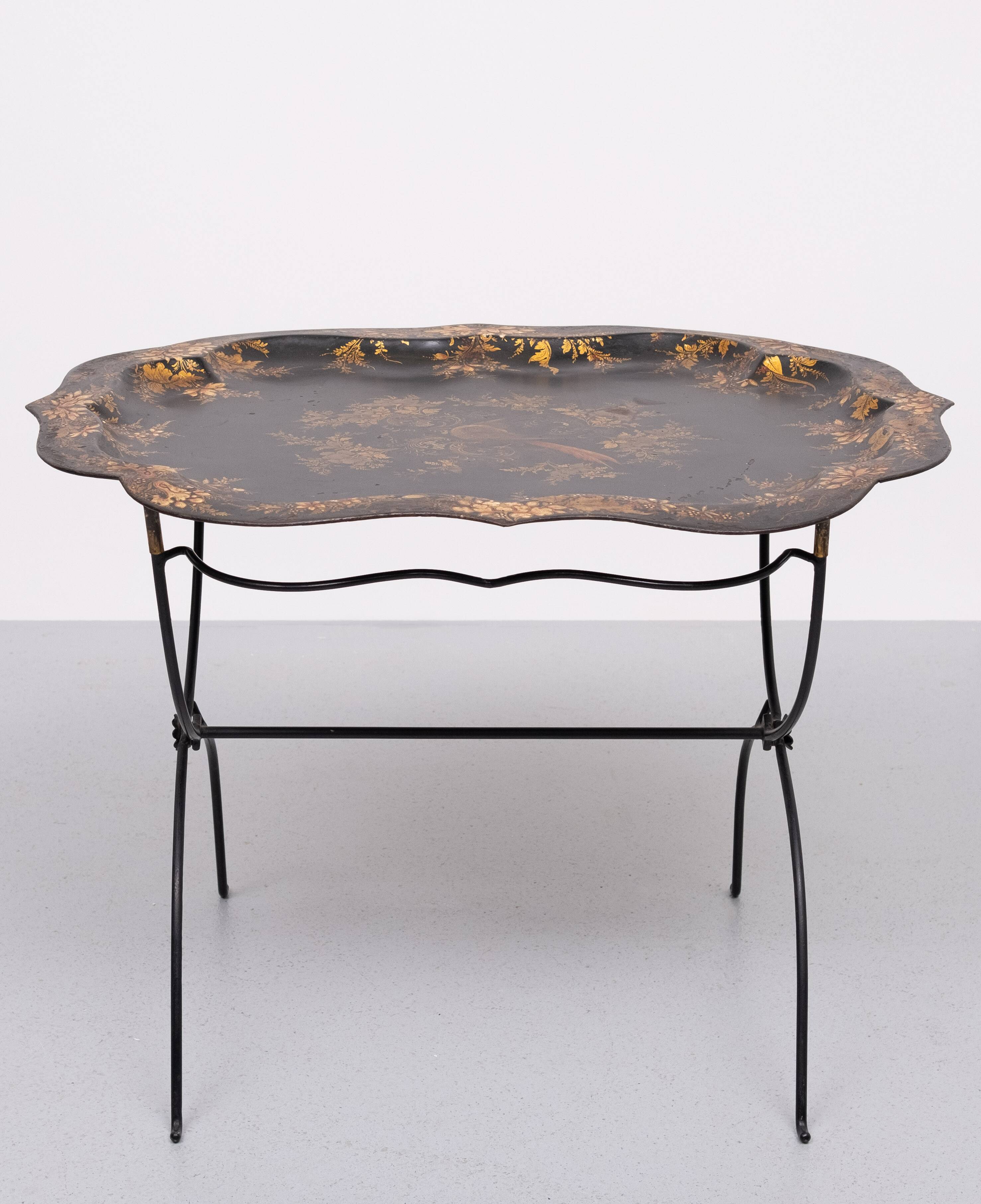 19th Century Hand painted curved Dutch Tray Table