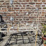 Antique wrought iron bench