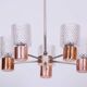Mid-Century Chandelier in Chrome, Steel, Copper, and Glass, Czech, 1960s