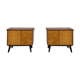 Pair of night table feet compass bedside end of vintage sofa old 1950 1960 retro