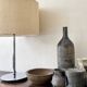 Lampe de table Staff Leuchten chrome et lin/coton, Germany 1970