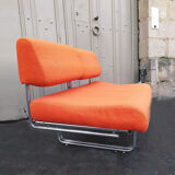 80's orange tweed sofa