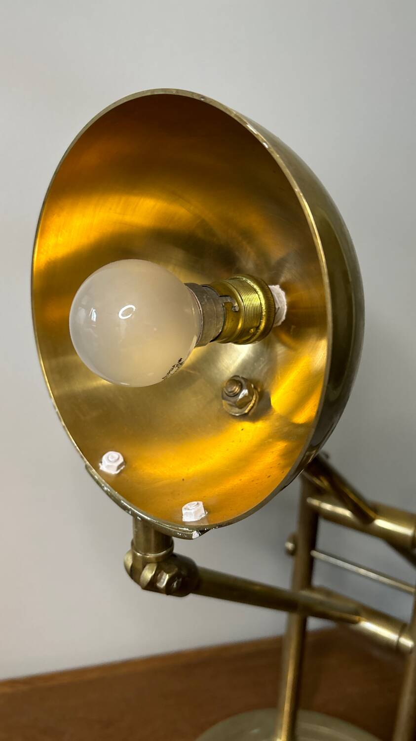 Adjustable brass desk lamp 1940s France