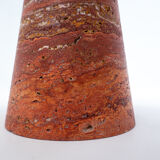 Pair of italian red travertine side tables