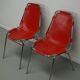 Set of Two Red Chairs by Dalvera for Les Arcs, 1960s