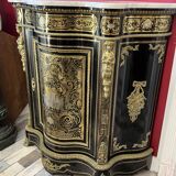 Low Boulle marquetry buffet, curved support furniture, Napoléon III period.