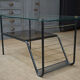 Vintage coffee table in metal and glass 1960 with 2 trays