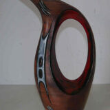 Pitcher carafe broc zoomorphic enamelled ceramic