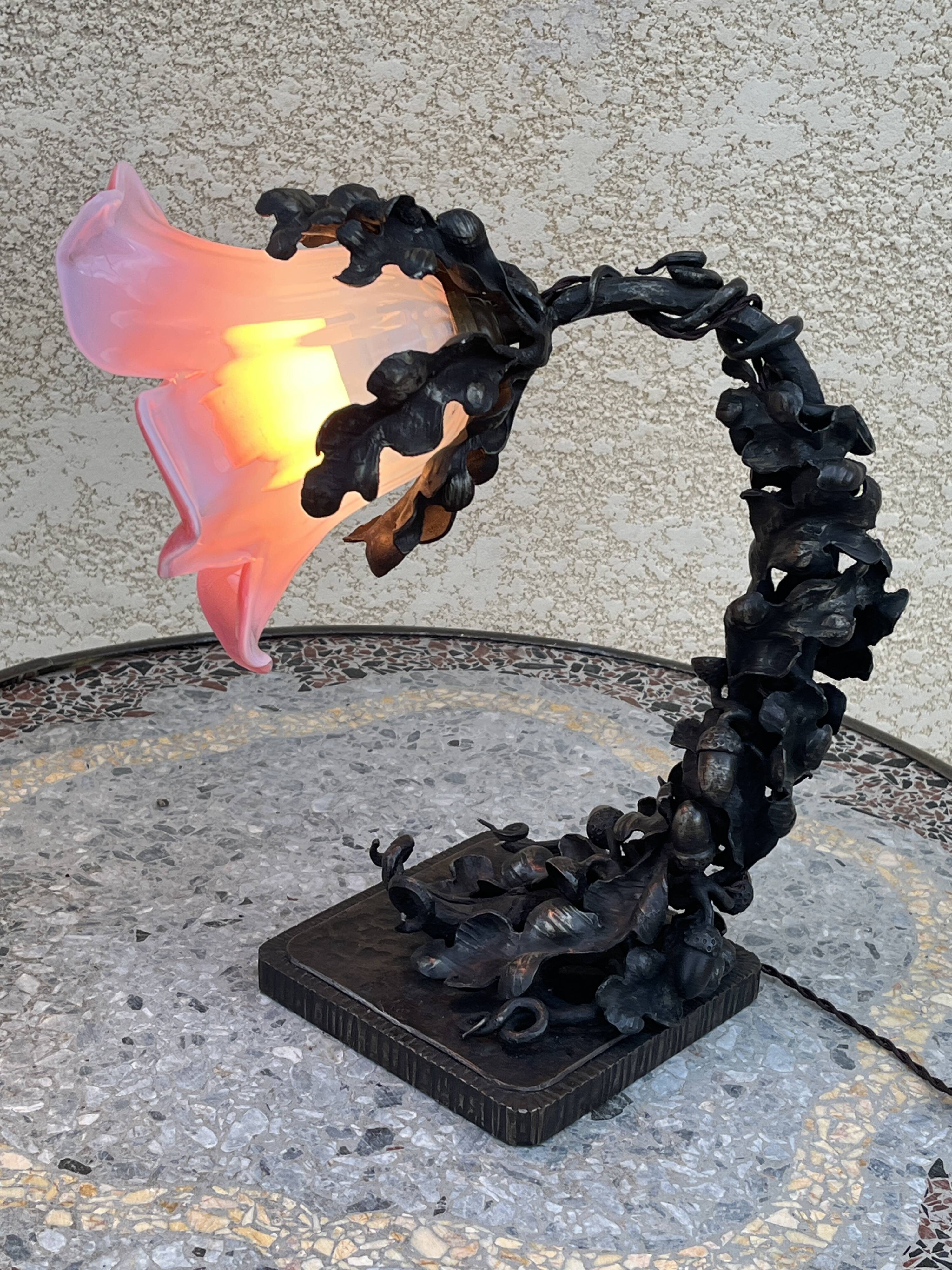 lampe fer forgé art déco 1930