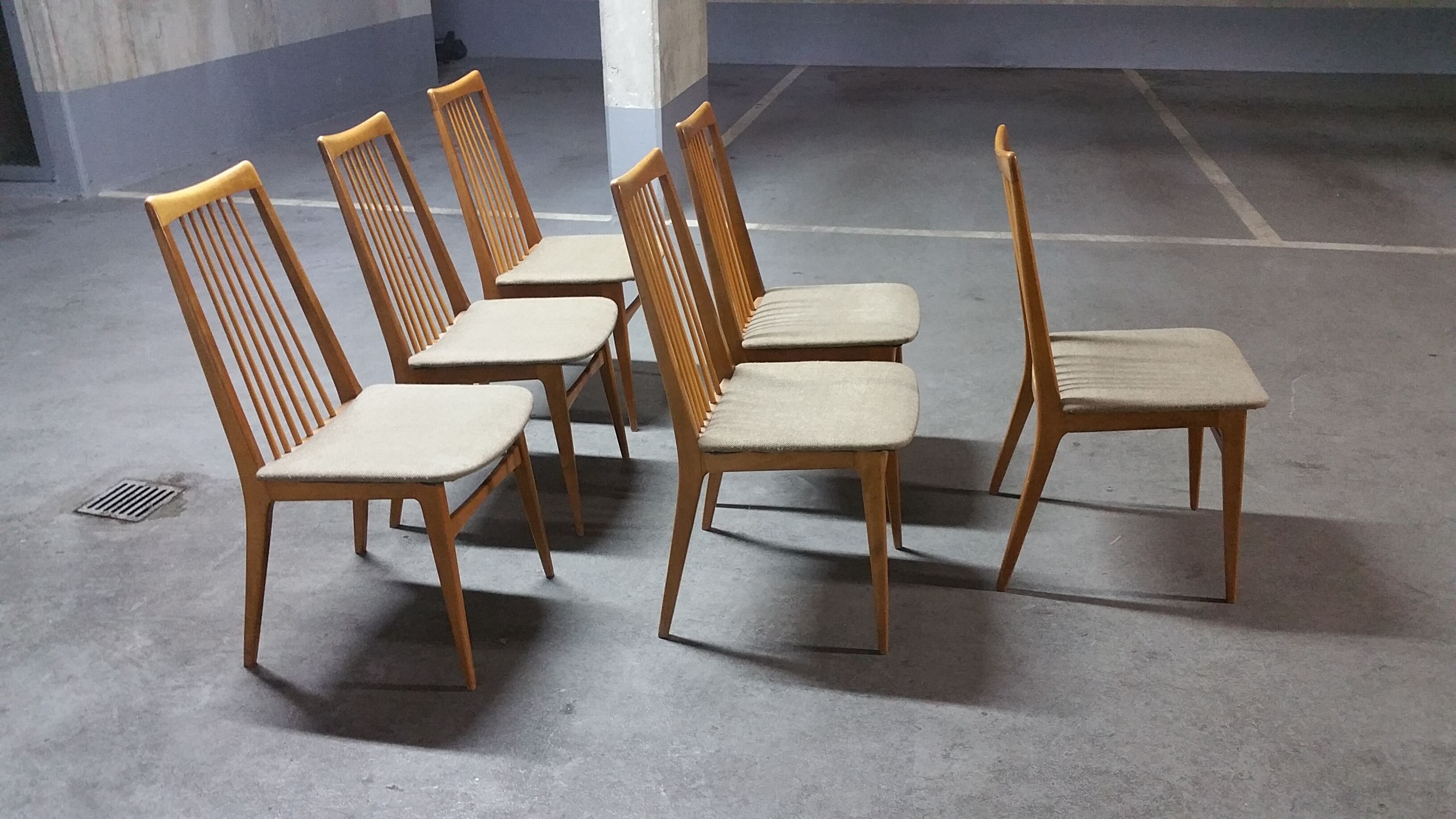 6 chairs Scandinavian years 50 60 Lubke