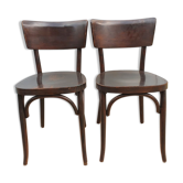 2 mahogany varnished bistro chairs