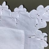 Pillowcase AB scalloped edge English embroidery tulips
