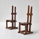 Pair of rustic Wabi Sabi Chairs, 1950s