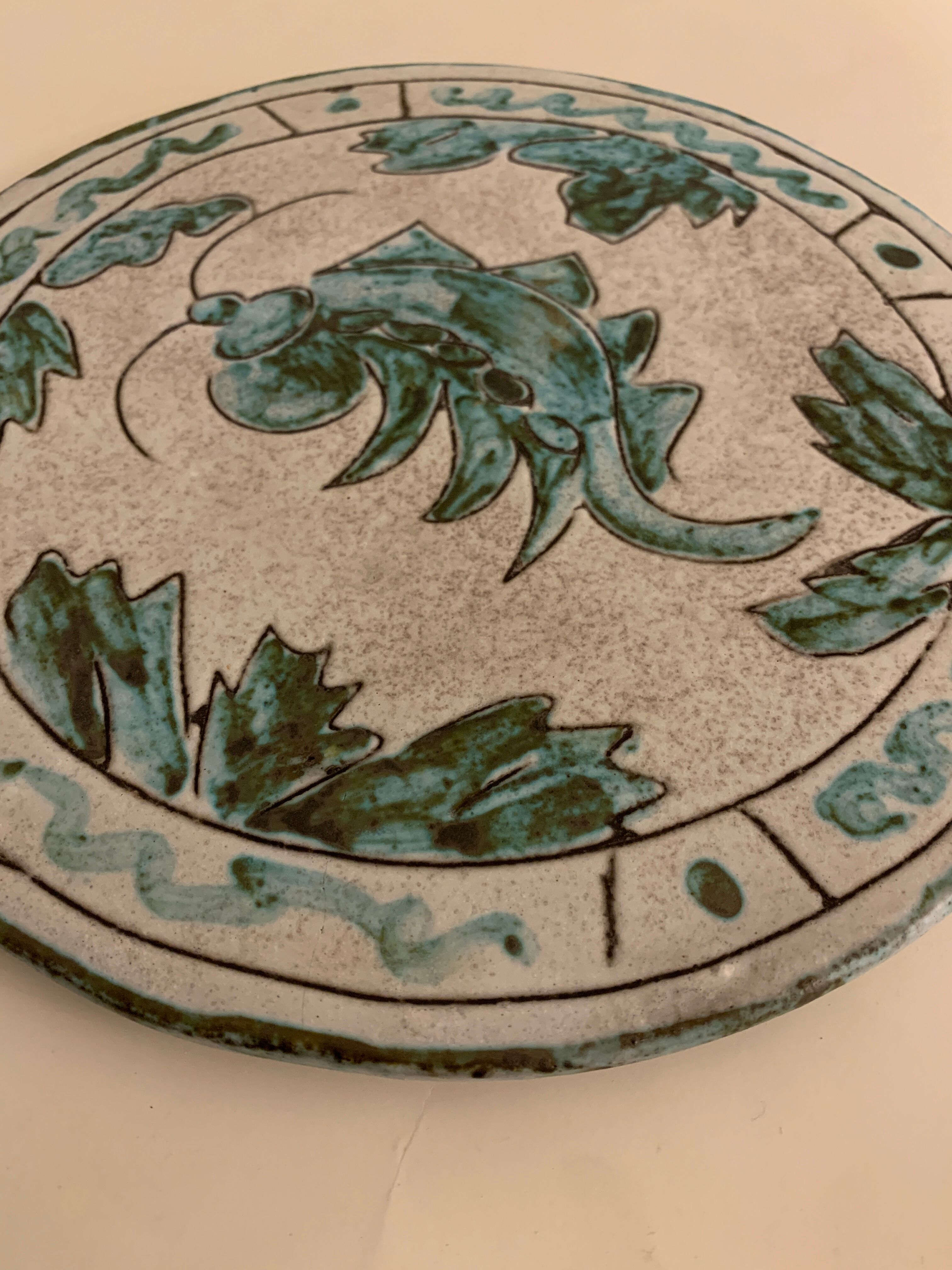 Art Deco ceramic dish, J. Massier, Vallauris