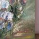 Les iris, huile au couteau signée
