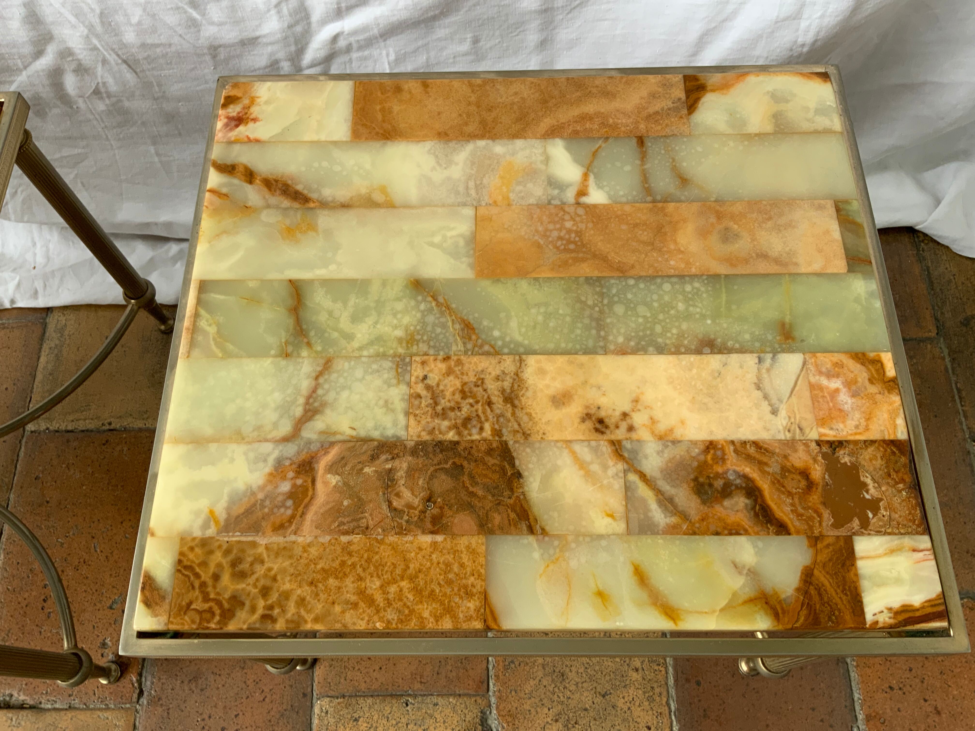 Pair of vintage marble coffee tables