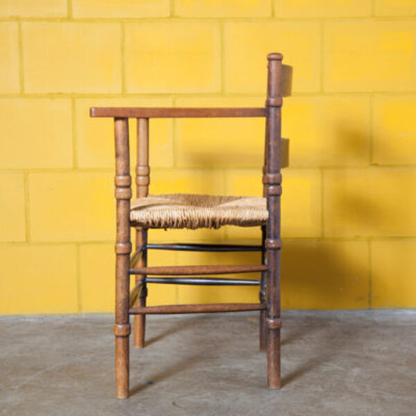 Chaise hollandaise en bois et osier