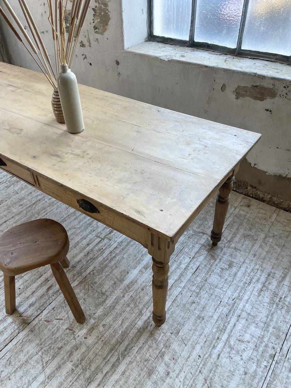 2m walnut drapery farmhouse table