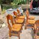6 Belgian Brutalist Chairs in Solid Oak