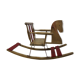 Rocking horse old red and wood