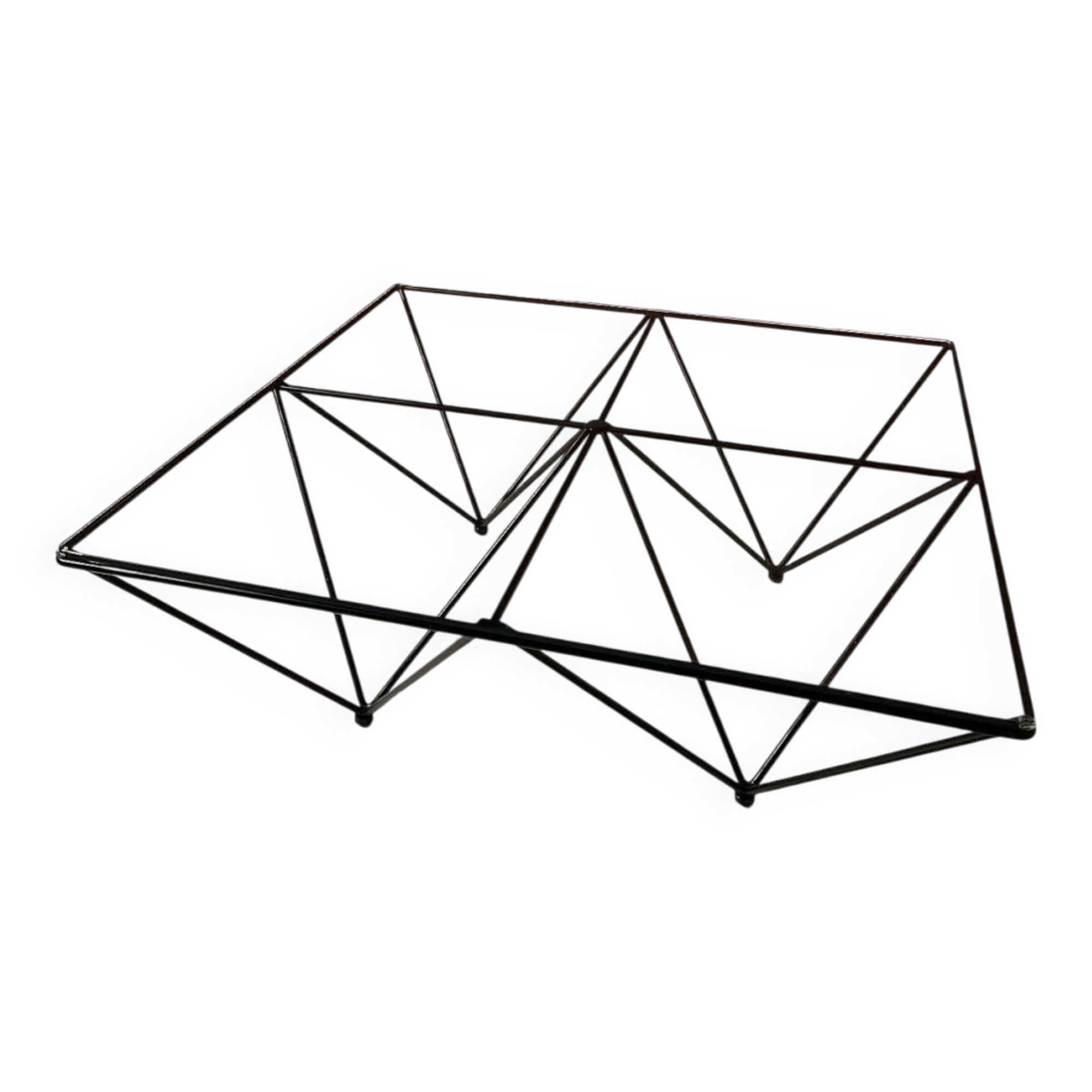 Alanda-style glass and steel coffee table from 1990.