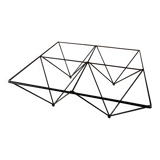 Alanda-style glass and steel coffee table from 1990.