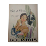 Former advertisement of the perfume Bourjois, Soir de Paris, 50s