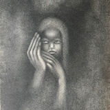 Tableau peinture jeune fille Dany Larroque XXe