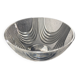 Glass bowl, with chiseled patterns, 70s