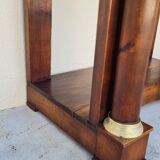 Pair of empire consoles in mahogany and 19th century marble